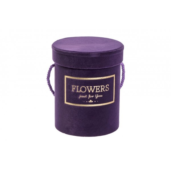 Flower box fialový sametový, 12,5x15 cm