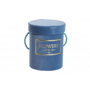 Flower box modrý sametový, 12,5x15 cm