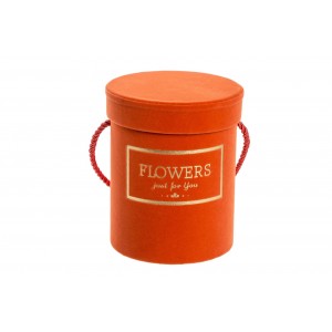 Flower box oranžový sametový, 12,5x15 cm