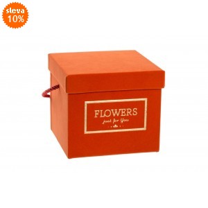 Flower box oranžový sametový 15x15x13 cm