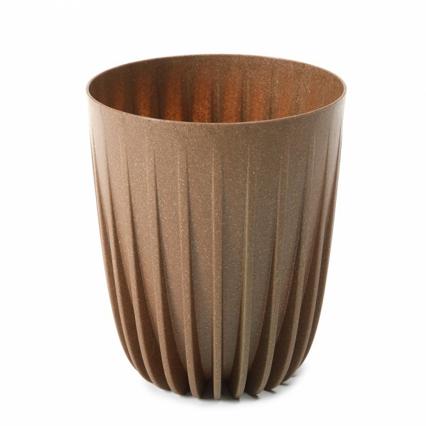 Plastový květináč Mira eco wood 250 mm, přírodní dřevo