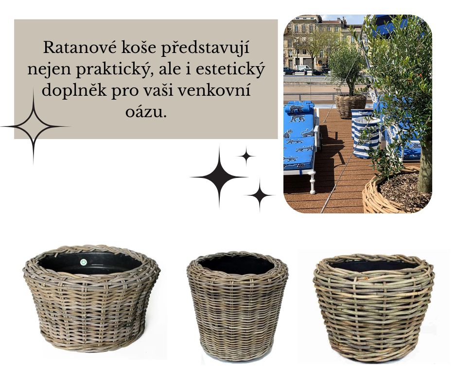 Ratanové koše pro vaši zahradní oázu klidu