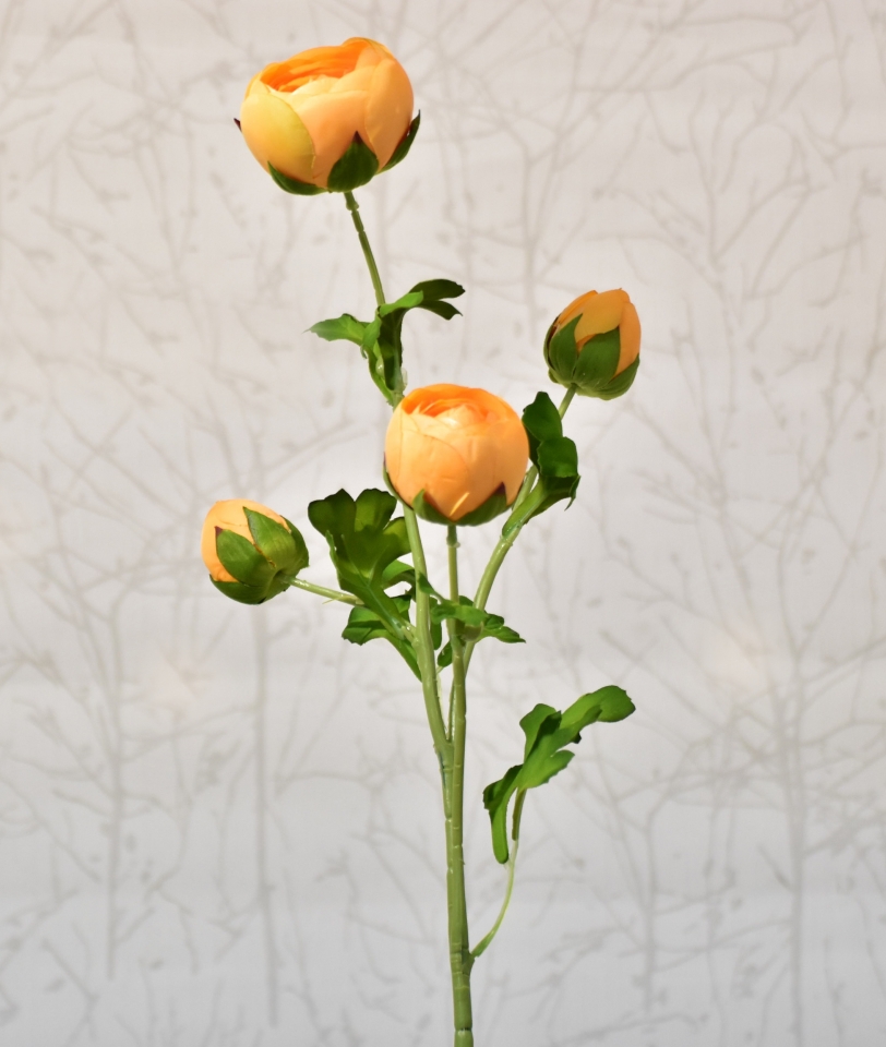 Umělá kamélie oranžová, 68 cm