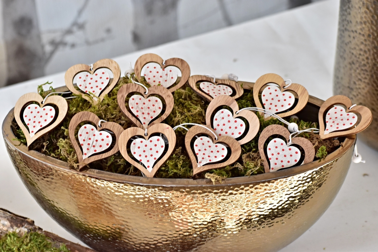 Srdíčka na zavěšení s/36, mix barev