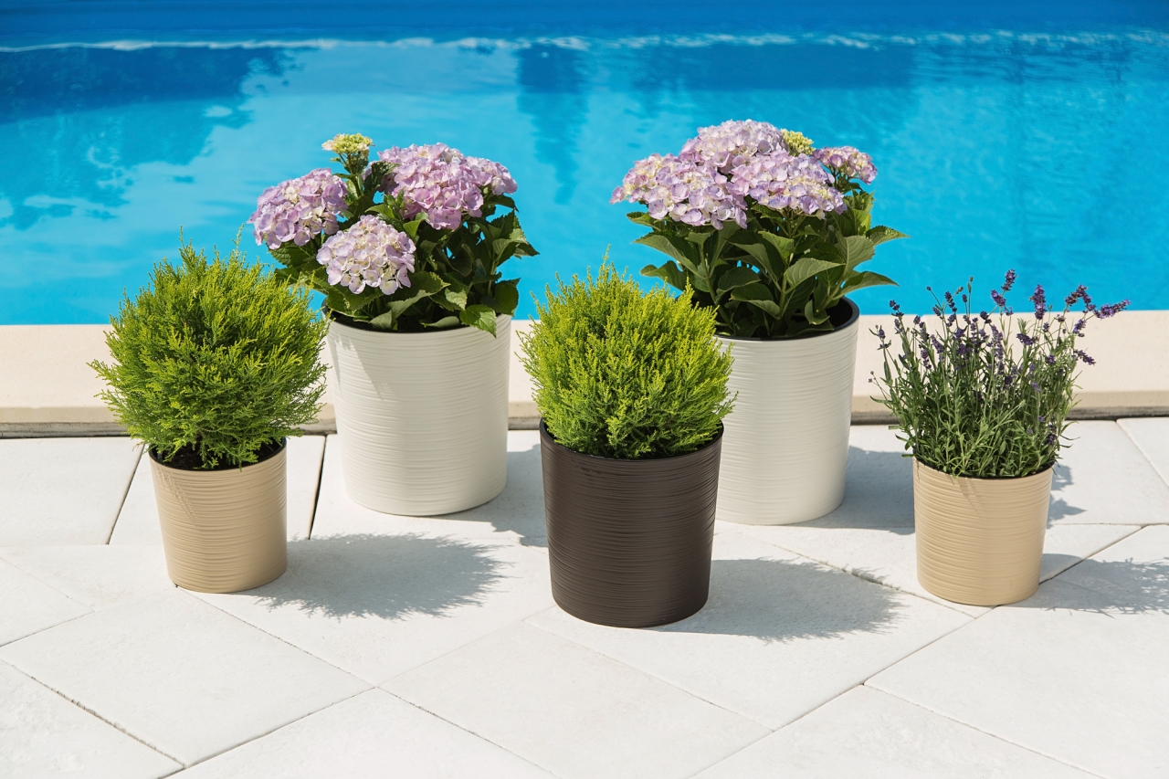 Plastový květináč Malwa 300 mm vroubek, mocca