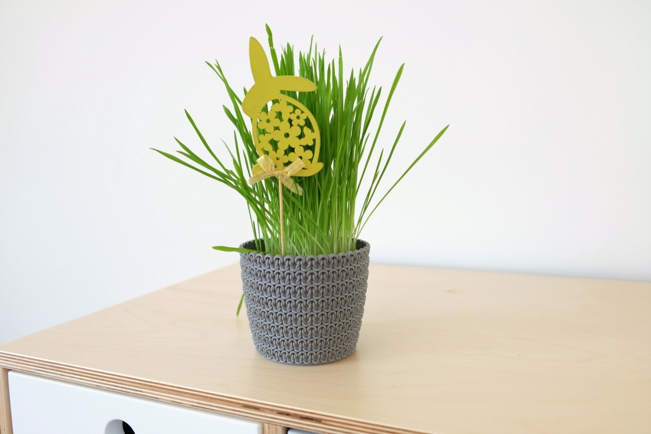 Plastový květináč Magnolia Jersey 110 mm, antracit