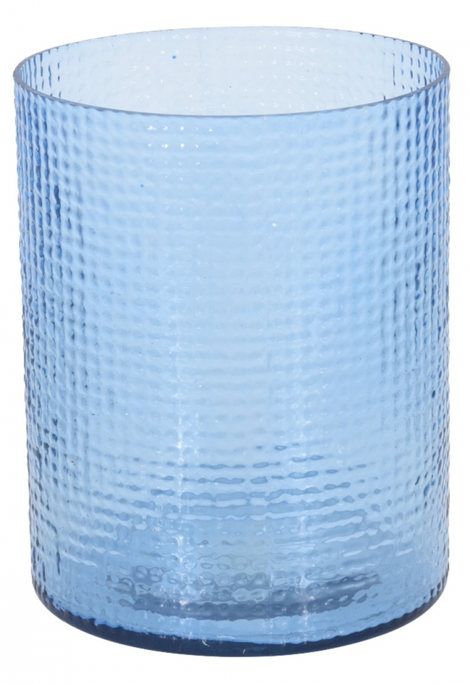 Skleněný svícen Hurricane světle modrý, 15x17,5 cm