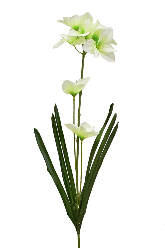 Umělá lilie 73 cm, světle žlutá