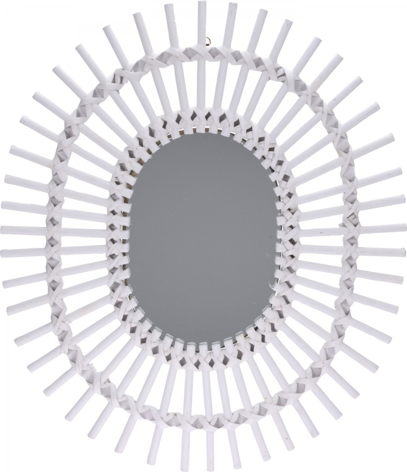 Zrcadlo bílé oválné 58x49x2 cm