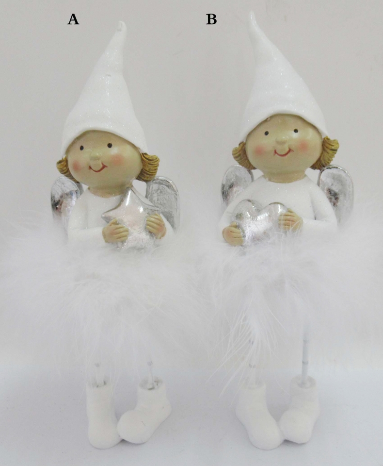 Anděl bílý Poppy, 23x7x7 cm