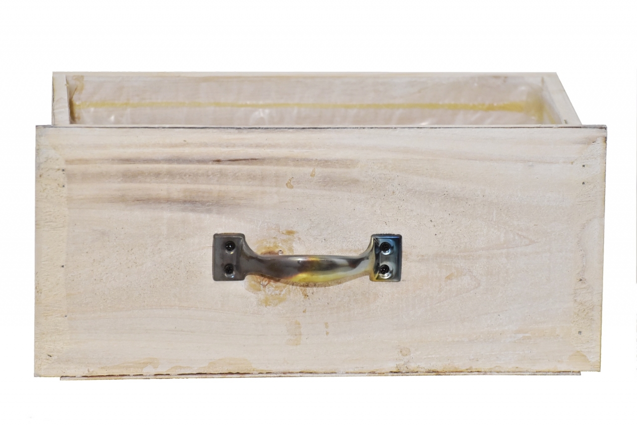 Dřevěný květináč zásuvka 13,2x29x14 cm, přírodní