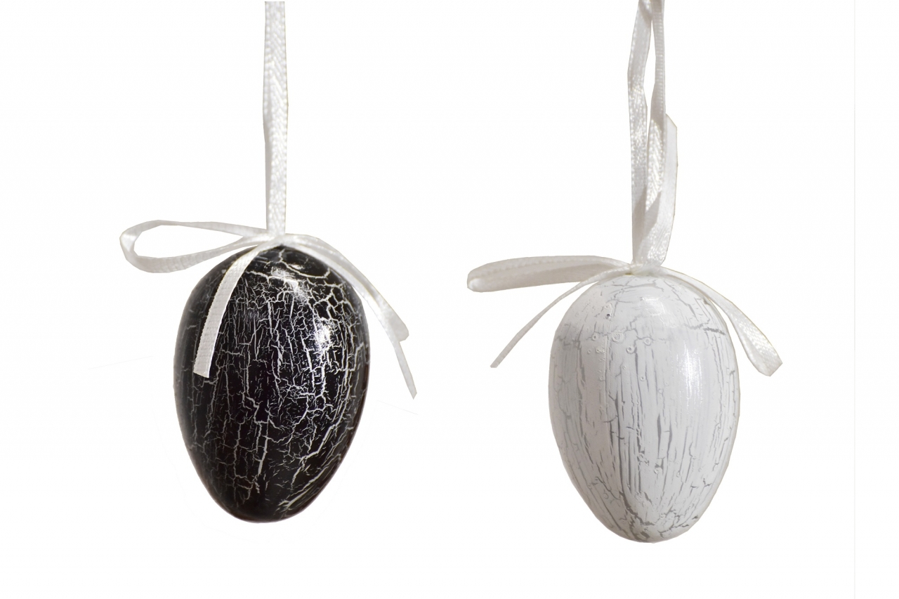 Plastová vajíčka na zavěšení, s/12, 6 cm