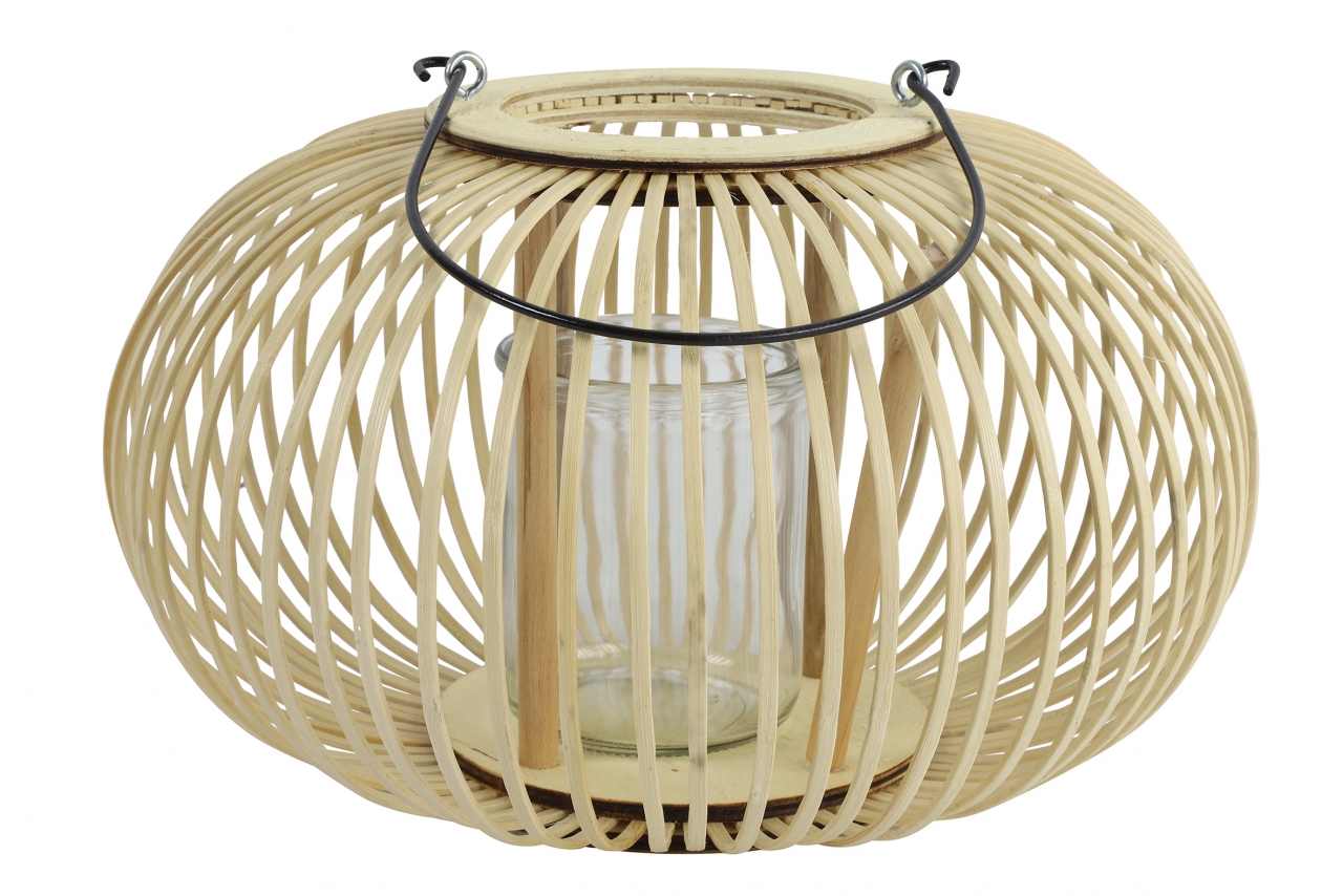 Proutěná lucerna Nora 21x35 cm, přírodní