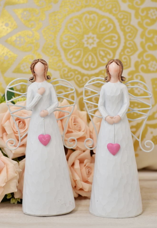 Anděl Mett bílý 21 cm, mix druhů