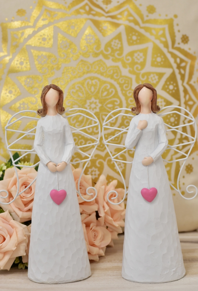 Anděl Mett bílý 27 cm, mix druhů