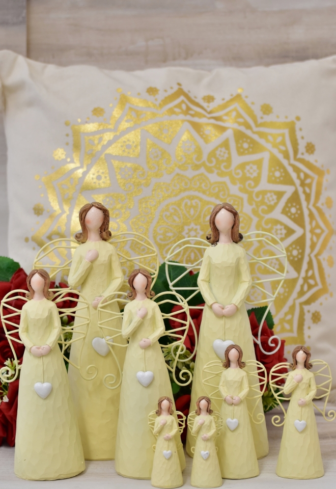 Anděl Mett hnědý 21 cm, mix druhů