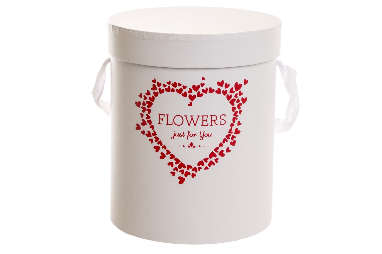 Flower box bílý se srdíčkem 15x18 cm