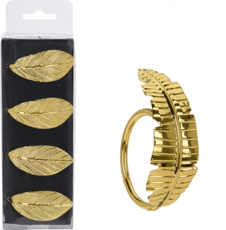 Sada prstenů na ubrousky 4 ks, varianta D zlatá