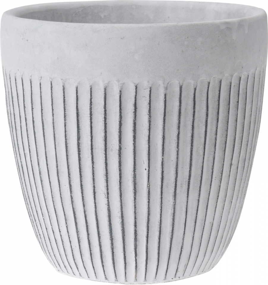 Keramický květináč bílý žebrovaný 16,5x16,5 cm