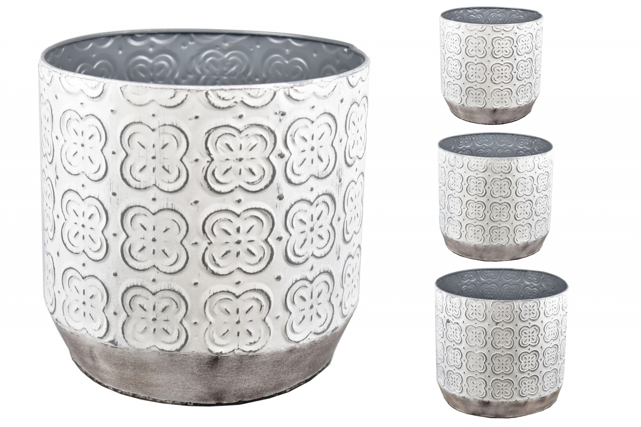 Plechový květináč Ornament sada 3 ks