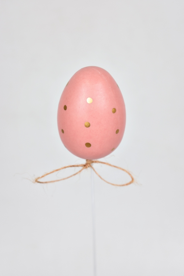 Vajíčko zápich růžové 4 cm, sada 12 ks