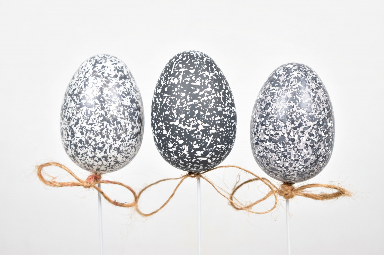 Vajíčko zápich kropenaté 4 cm, sada 12 ks