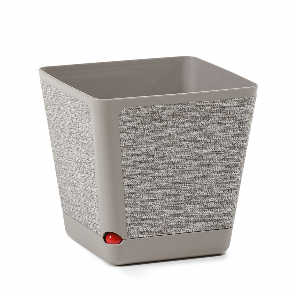 Plastový květináč Kora 180x180 mm, taupe/taupe