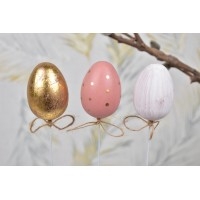 Vajíčko zápich růžové 4 cm, sada 12 ks