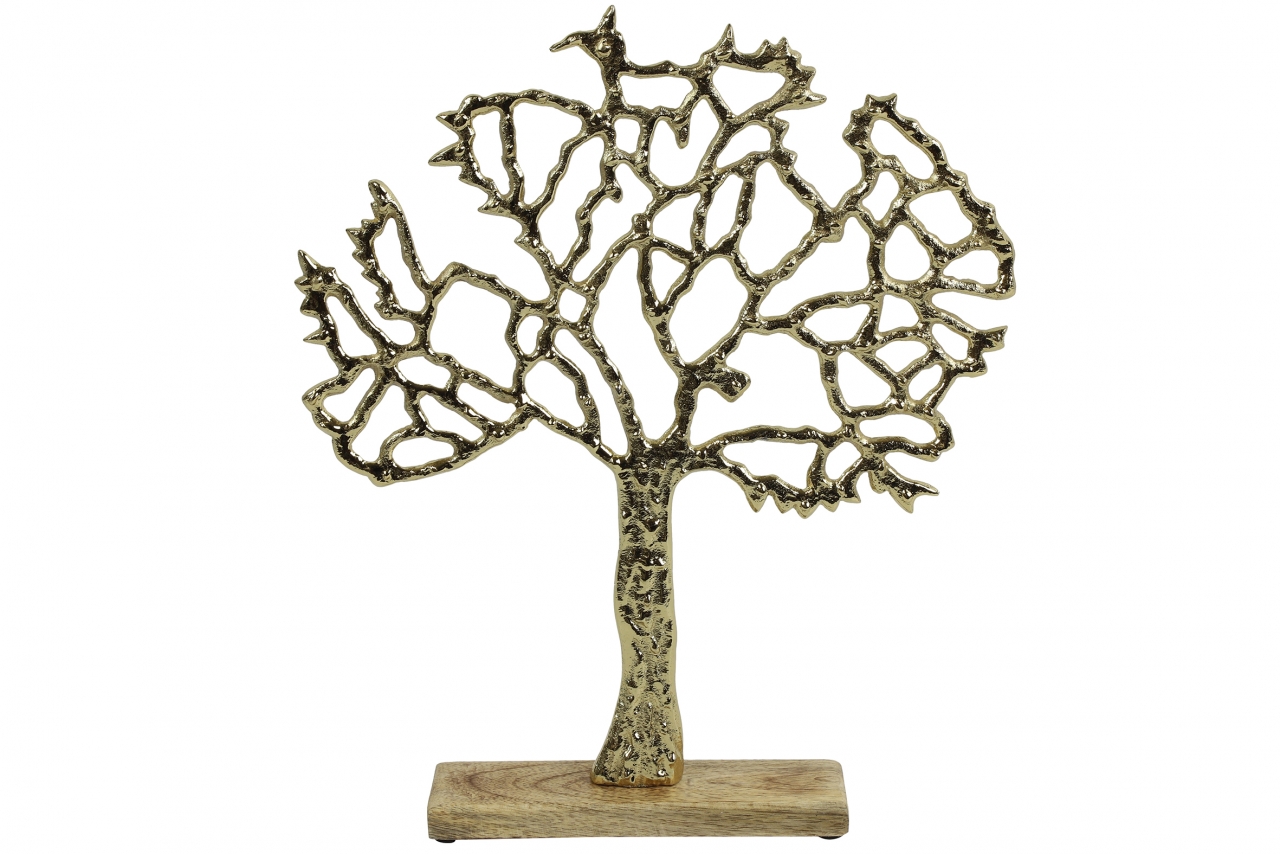 Kovový strom života Wesly zlatý 37x31x5 cm