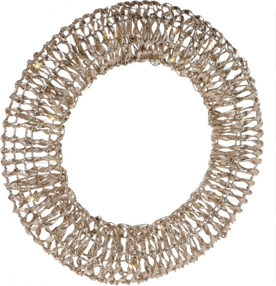 LED věnec zlatý 40 cm