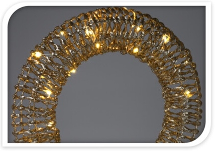 LED věnec zlatý 40 cm