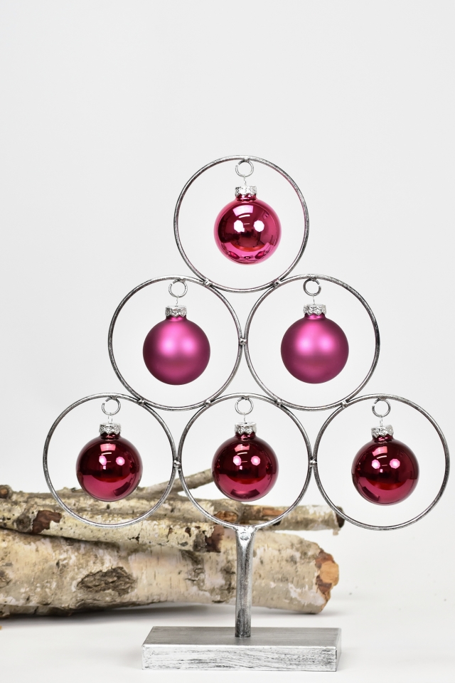 Kovový stromeček 42 cm stříbrný