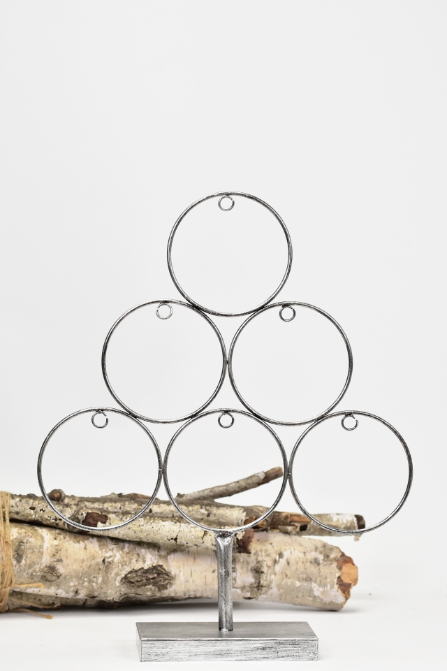 Kovový stromeček 42 cm stříbrný