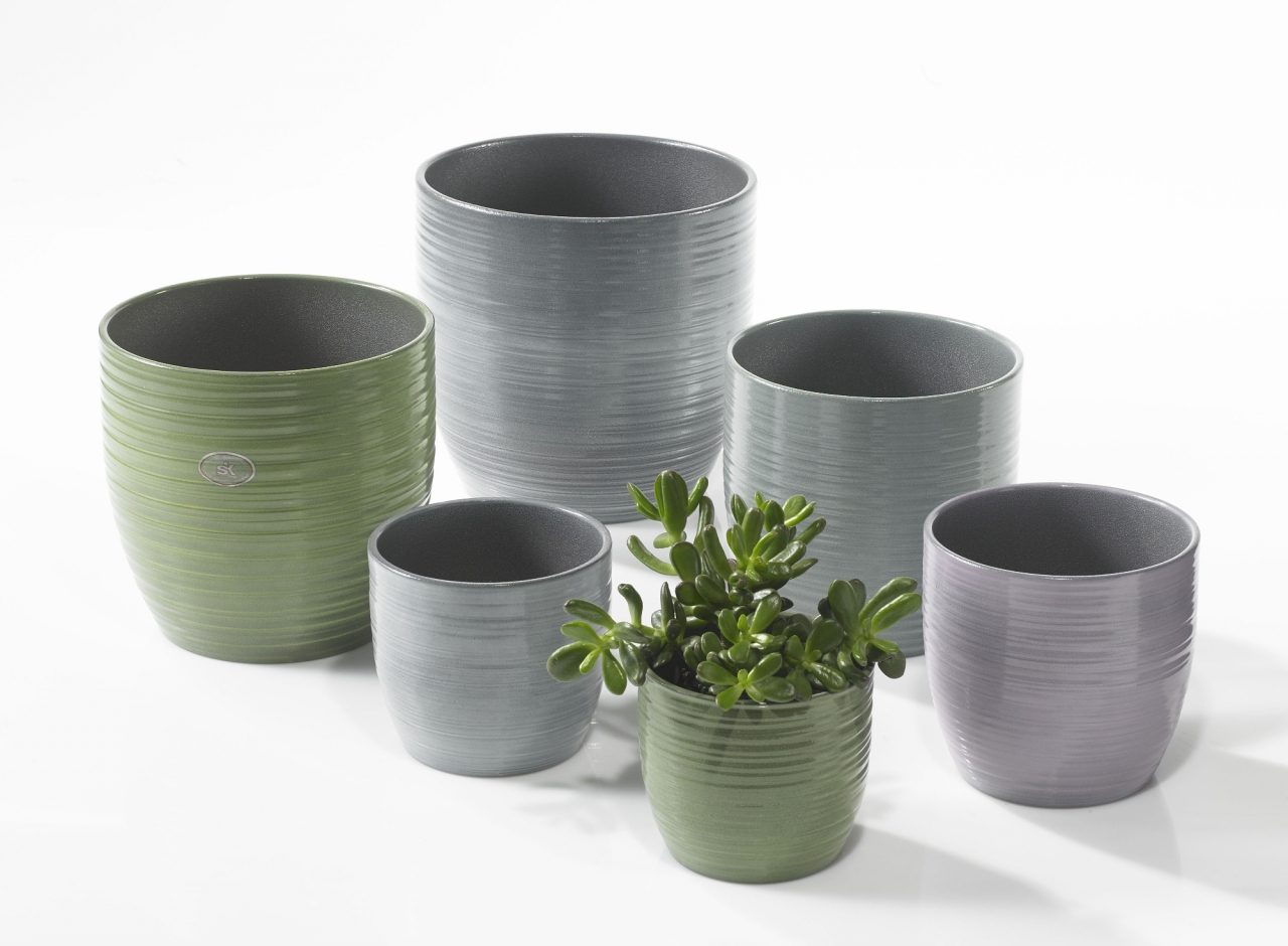 Keramický květináč Bergamo 13 cm světle šedý