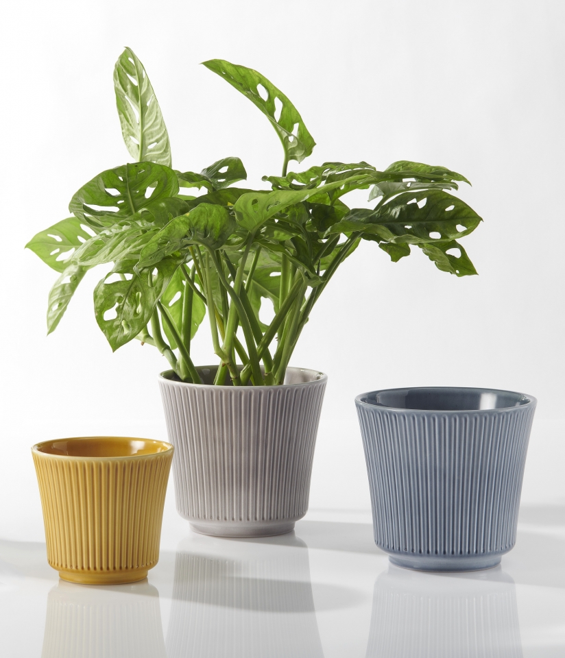 Keramický květináč Delphi lesklý 12 cm šedý