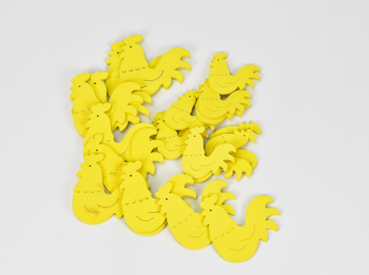 Dřevěná slepička žlutá, sada 20 ks