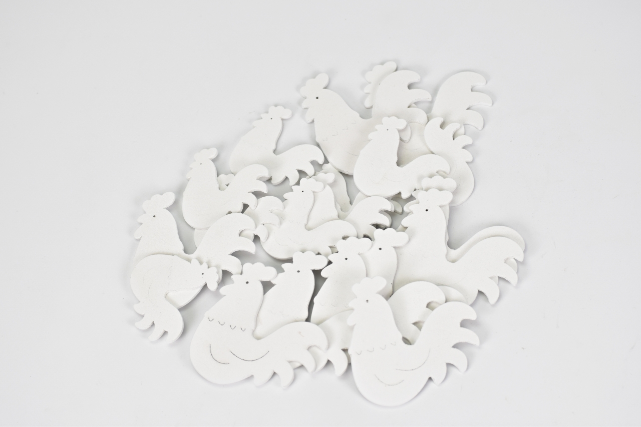 Dřevěná slepička bílá, sada 20 ks