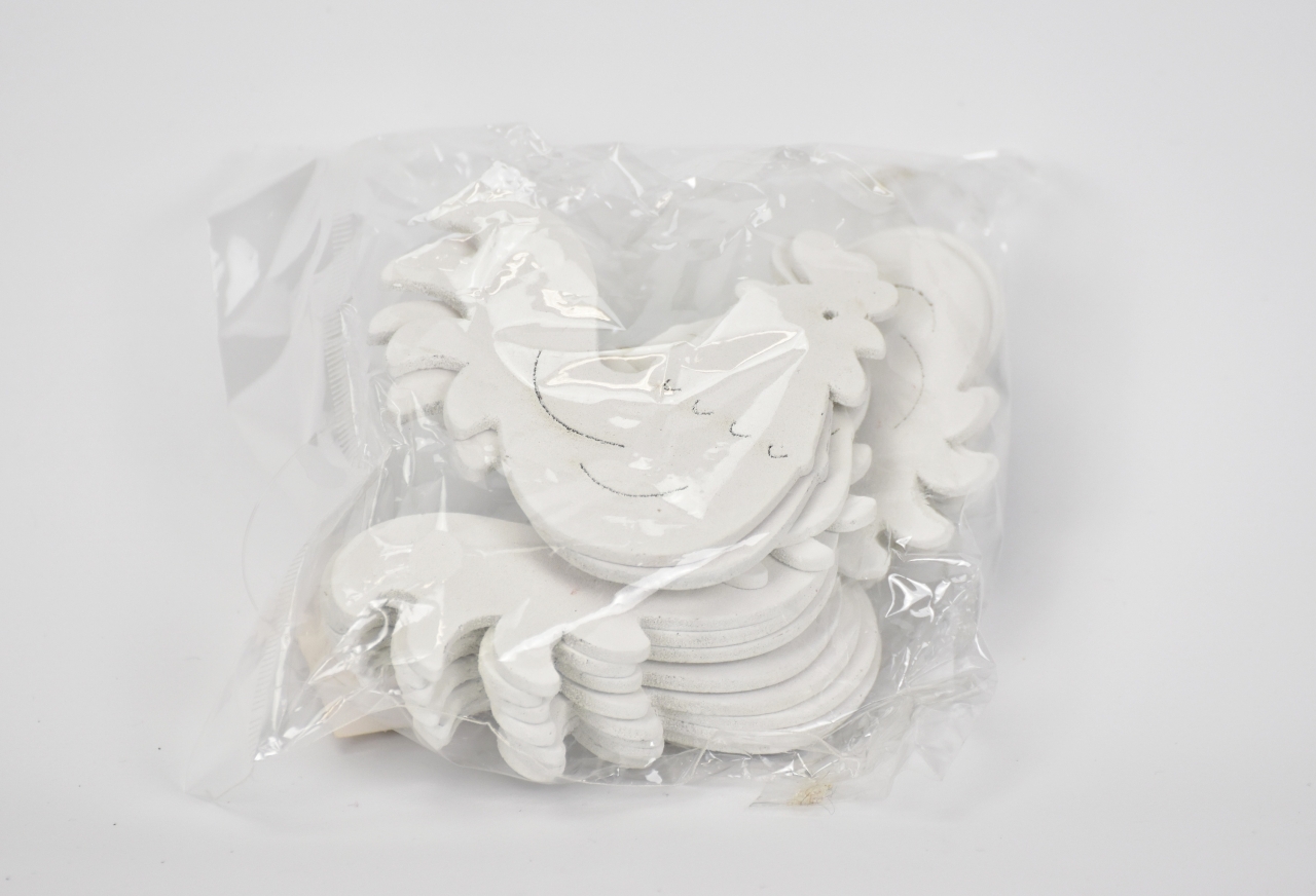 Dřevěná slepička bílá, sada 20 ks