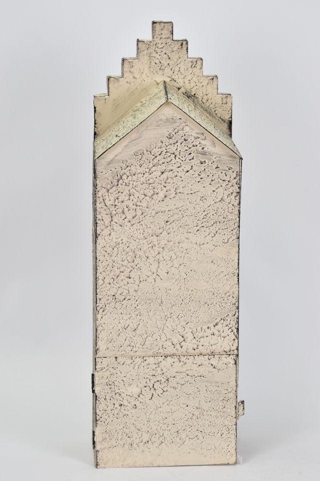 Kovový svícen domek hnědý 40,5x13x9 cm