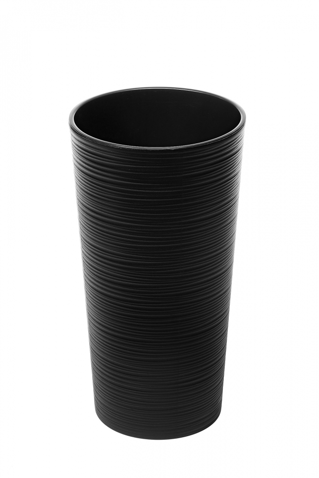 Plastový květináč Lilia 370 mm vroubek, černý