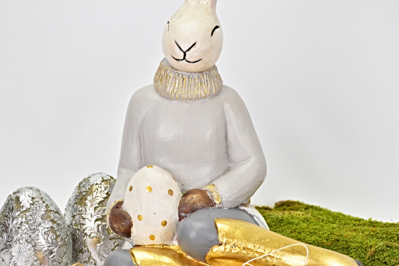Velikonoční zajíc s vajíčkem 37x25x20 cm