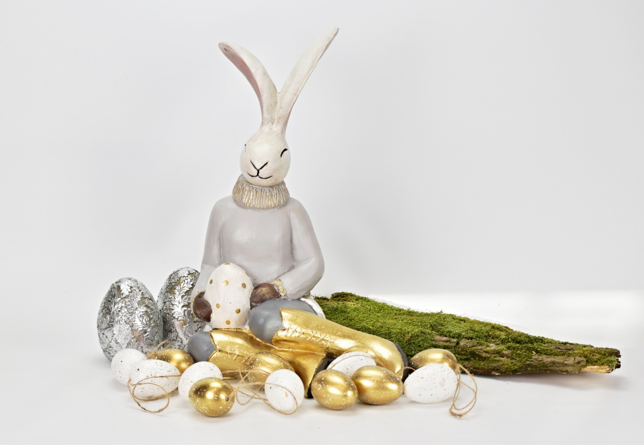 Velikonoční zajíc s vajíčkem 37x25x20 cm