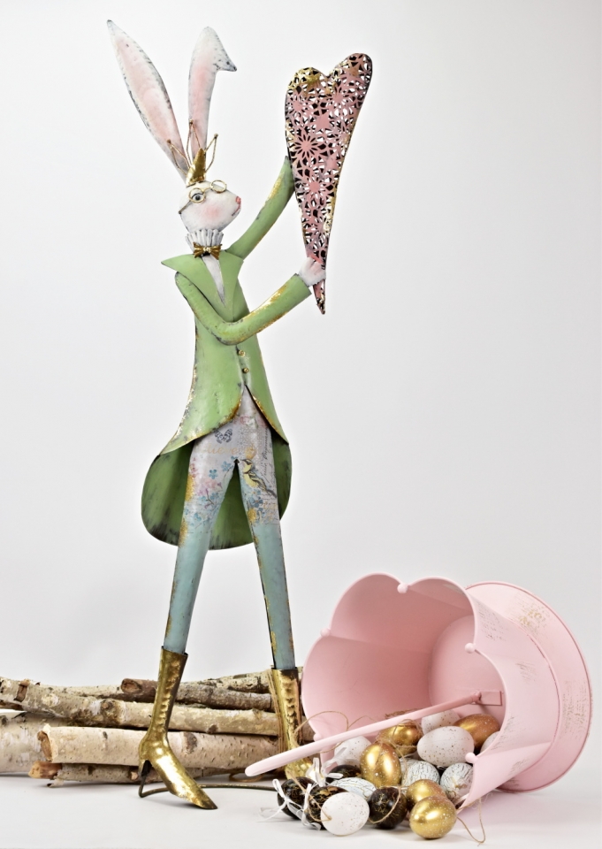 Plechový květináč deštník růžový 32x21x27 cm