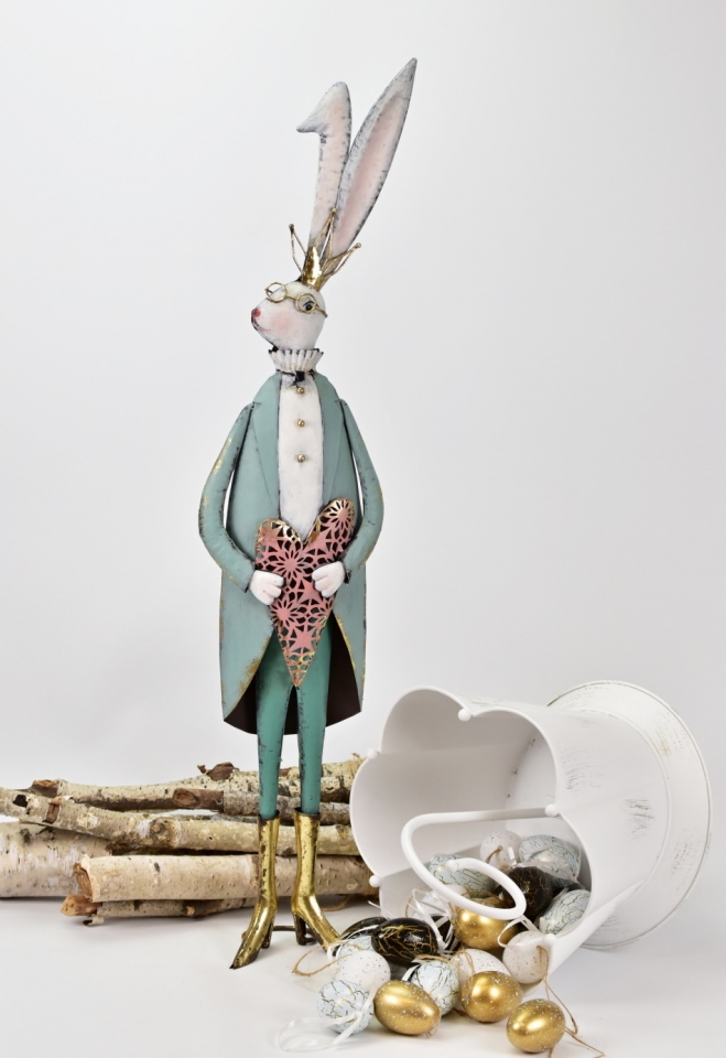 Kovový zajíc 75x19x9 cm