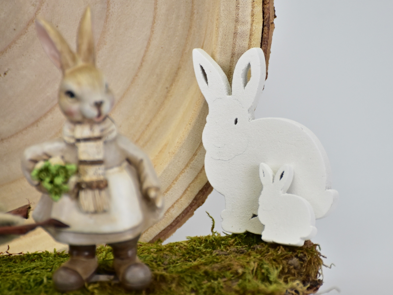 Dřevěný zajíc bílý, sada 20 ks