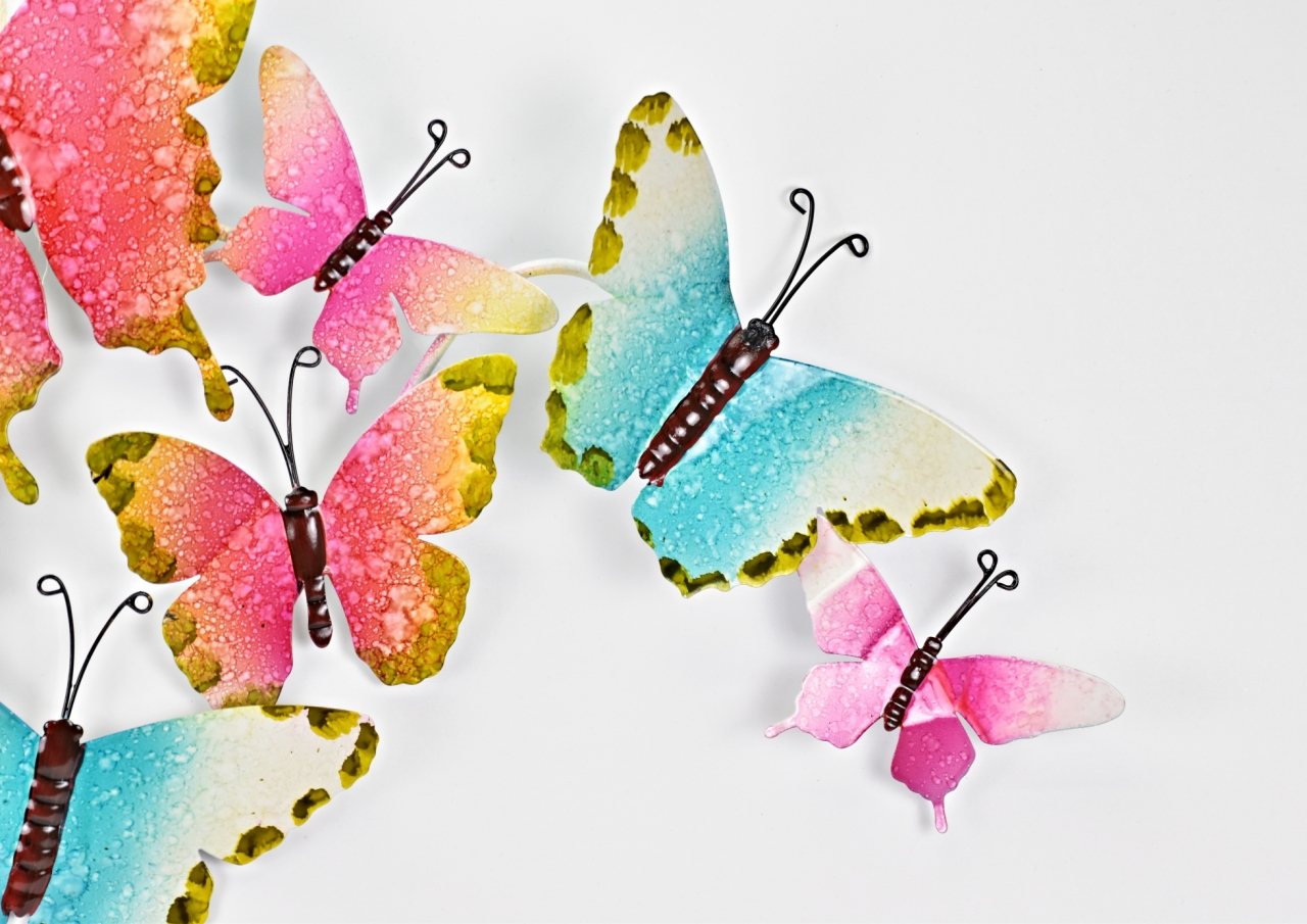 Nástěnná dekorace Motýlci, varianta A 39x68,3x3 cm