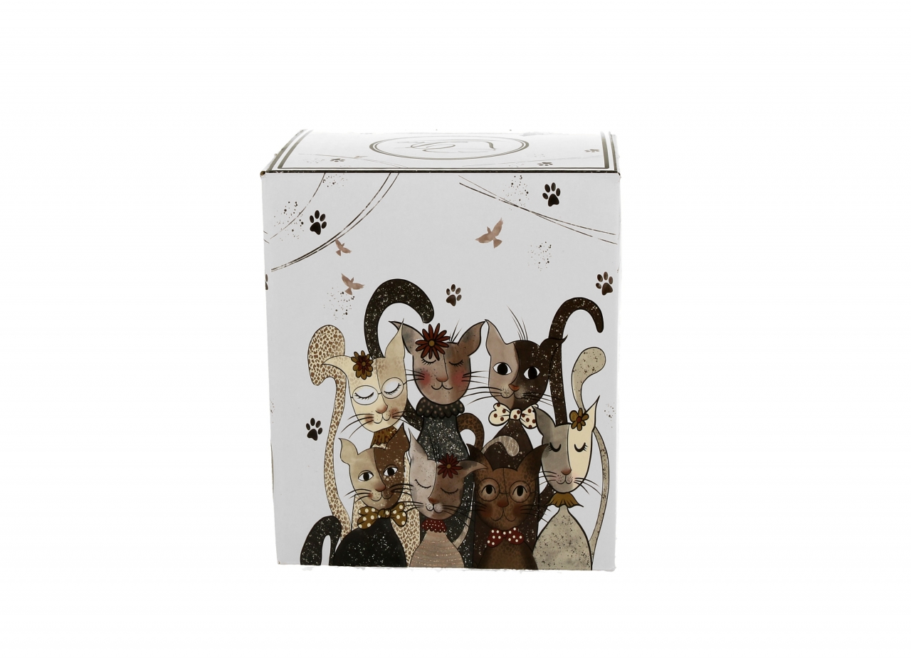 Porcelánový hrnek byliňák Cats Family 360 ml v dárkové krabičce