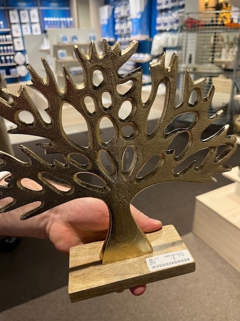 Kovový strom života Gerry zlatý 27x25x6 cm