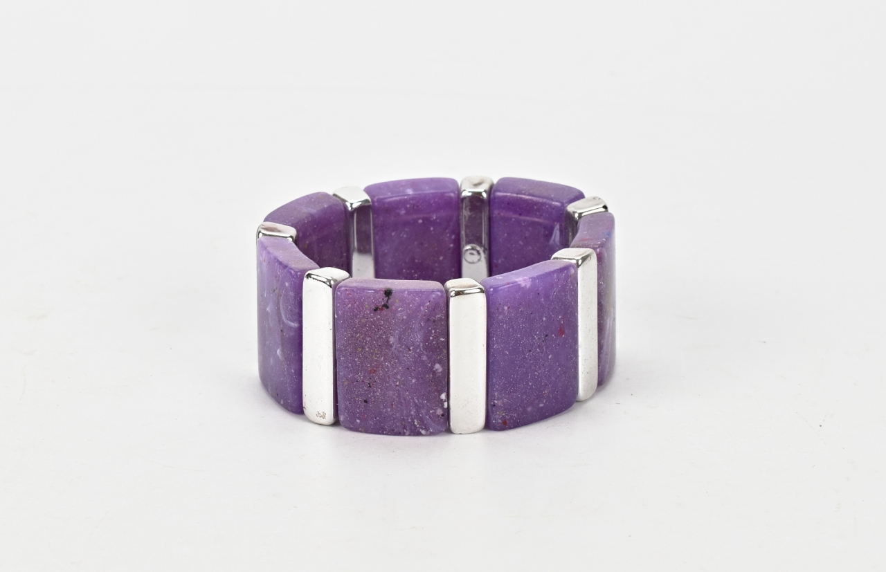 Natahovací dámský náramek fialový