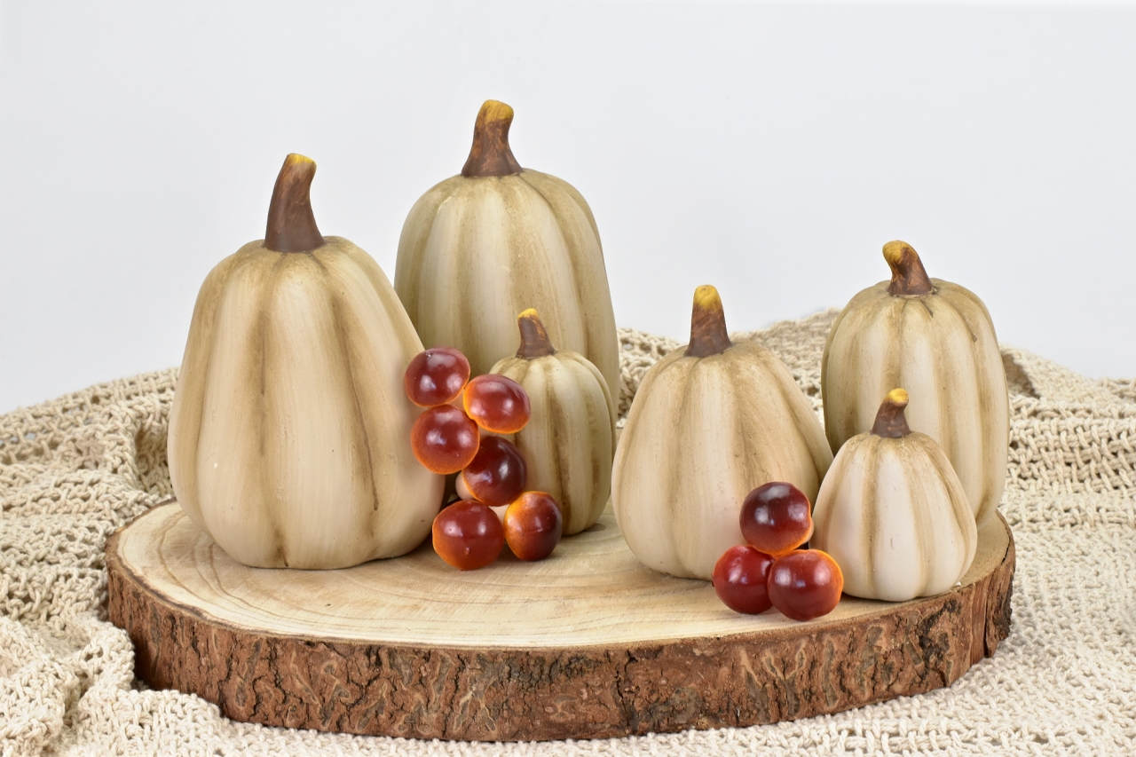 Keramická dýně bílá 20,5x12 cm